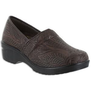 Easy Works Lyndee Womens Size 12 WW Brown Tool Slip Resistant Work Clogs Shoes